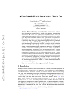 Arxiv:1805.03380V3 [Cs.MS] 21 Oct 2019 a Speciﬁc Set of Operations (Eg., Matrix Multiplication Vs