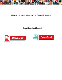Max Bupa Health Insurance Online Renewal