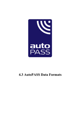 4.3 Autopass Data Formats