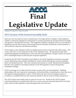 2012 Final Legislative Update