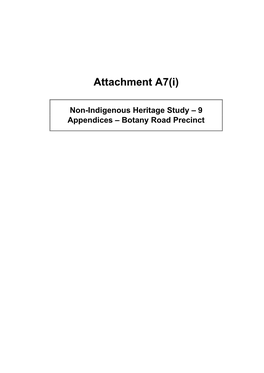 Attachment A7 (I): Non-Indigenous Heritage Study