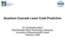 Quantum Cascade Laser Code Prediction