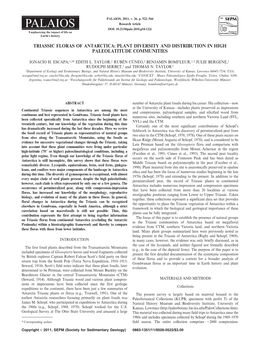 Triassic Floras of Antarctica: Plant Diversity and Distribution in High Paleolatitude Communities