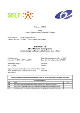 SELF Platform Development: System Design and Representation and Beta Release
