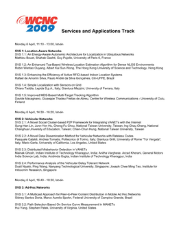 Services and Applications Track