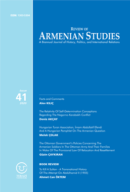 REVIEW of ARMENIAN STUDIES a Biannual Journal of History, Politics, and International Relations
