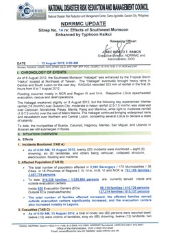 NDRRMC Update Sit Rep 14 Effects of Southwest Monsoon.Mdi