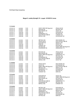 Megyei II. Osztály Ifjúsági/U 19