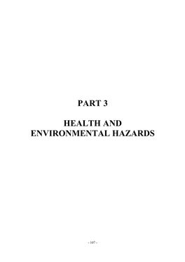 Part 3 Health and Environmental Hazards