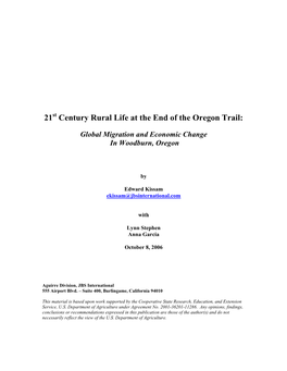 Global Migration and Economic Change in Woodburn, Oregon