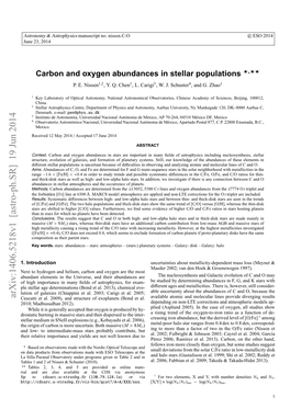 Carbon and Oxygen Abundances in Stellar Populations