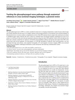 Tracking the Glossopharyngeal Nerve Pathway Through Anatomical References in Cross-Sectional Imaging Techniques: a Pictorial Review