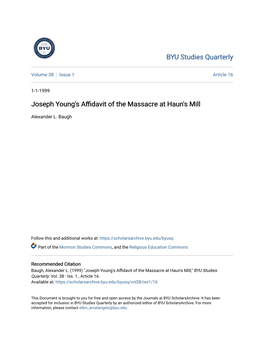 Joseph Young's Affidavit of the Massacre at Haun's Mill