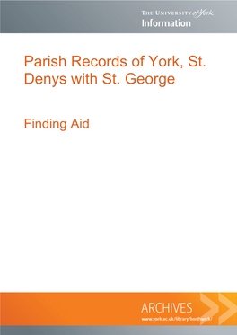 Parish Records of York, St. Denys with St. George