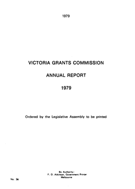 Victoria Grants Commission Annual Report 1979