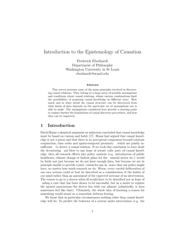 Introduction to the Epistemology of Causation