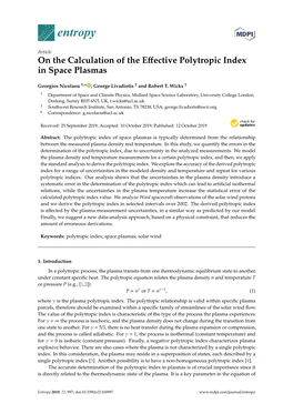 On the Calculation of the Effective Polytropic Index in Space Plasmas