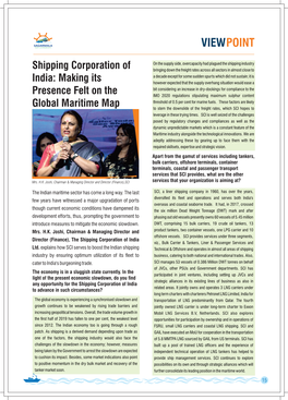 Shipping Corporation of India: Making Its Presence Felt on the Global Maritime