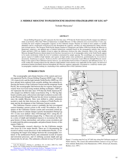 3. Middle Miocene to Pleistocene Diatom Stratigraphy of Leg 1671