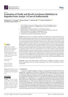 Evaluation of Firefly and Renilla Luciferase Inhibition In