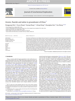 Arsenic, Fluoride and Iodine in Groundwater of China