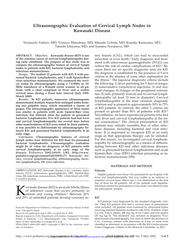 Ultrasonographic Evaluation of Cervical Lymph Nodes in Kawasaki Disease