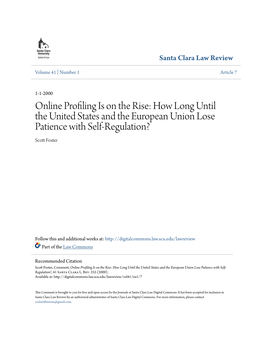 How Long Until the United States and the European Union Lose Patience with Self-Regulation? Scott of Ster