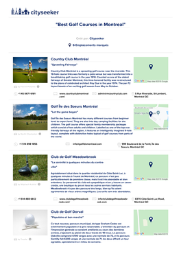 Best Golf Courses in Montreal"