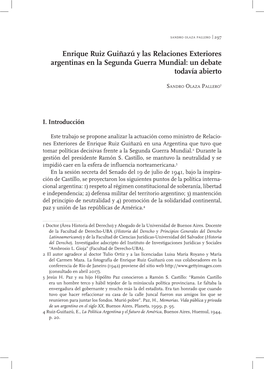 Enrique Ruiz Guiñazú Y Las Relaciones Exteriores Argentinas En La Segunda Guerra Mundial: Un Debate Todavía Abierto