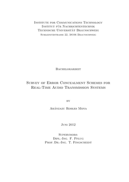Survey of Error Concealment Schemes for Real-Time Audio Transmission Systems