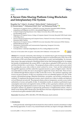 A Secure Data Sharing Platform Using Blockchain and Interplanetary File System