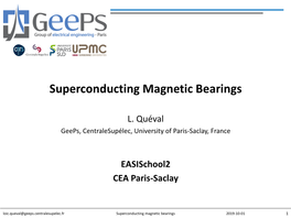 Superconducting Magnetic Bearings