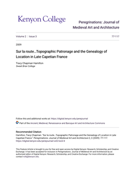 Sur La Routeâ•¦Topographic Patronage and the Genealogy of Location In