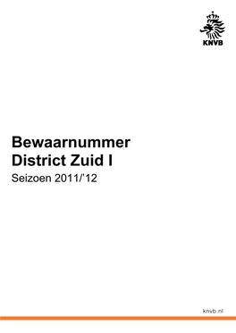 KNVB Bewaarnummer District Zuid 1