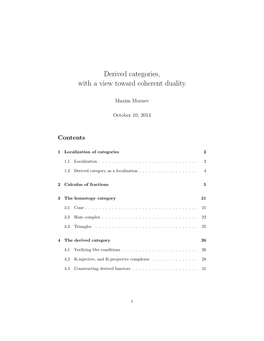 Derived Categories, with a View Toward Coherent Duality