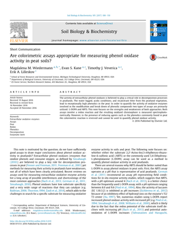 Are Colorimetric Assays Appropriate for Measuring Phenol Oxidase Activity in Peat Soils?