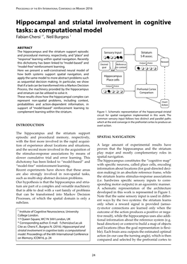 Hippocampal and Striatal Involvement in Cognitive Tasks: a Computational