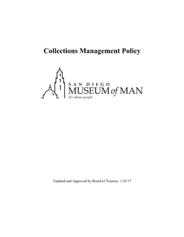 Collections Management Policy