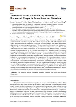 Controls on Associations of Clay Minerals in Phanerozoic Evaporite Formations: an Overview