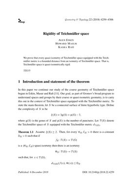 Rigidity of Teichmüller Space