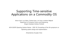 Supporting Time-Sensitive Applications on a Commodity OS (OSDI '02)