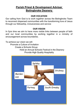 Parish Priest & Development Adviser Bolingbroke Deanery