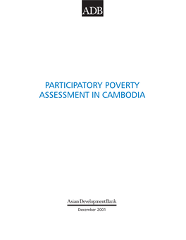 Participatory Poverty Assessment in Cambodia