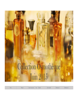 Collection Osmothèque Juin 2015