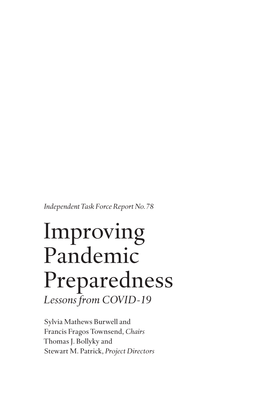 Improving Pandemic Preparedness Lessons from COVID-19