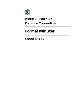 Formal Minutes