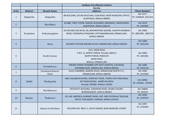 Aadhaar Enrollment Centres Kerala Sl No District Branch Name Address