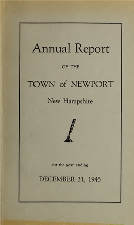 Annual Report of the Town of Newport, New Hampshire