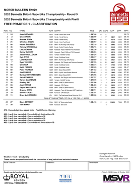 Superbike Classification