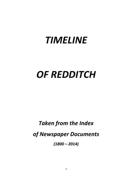 Timeline of Redditch